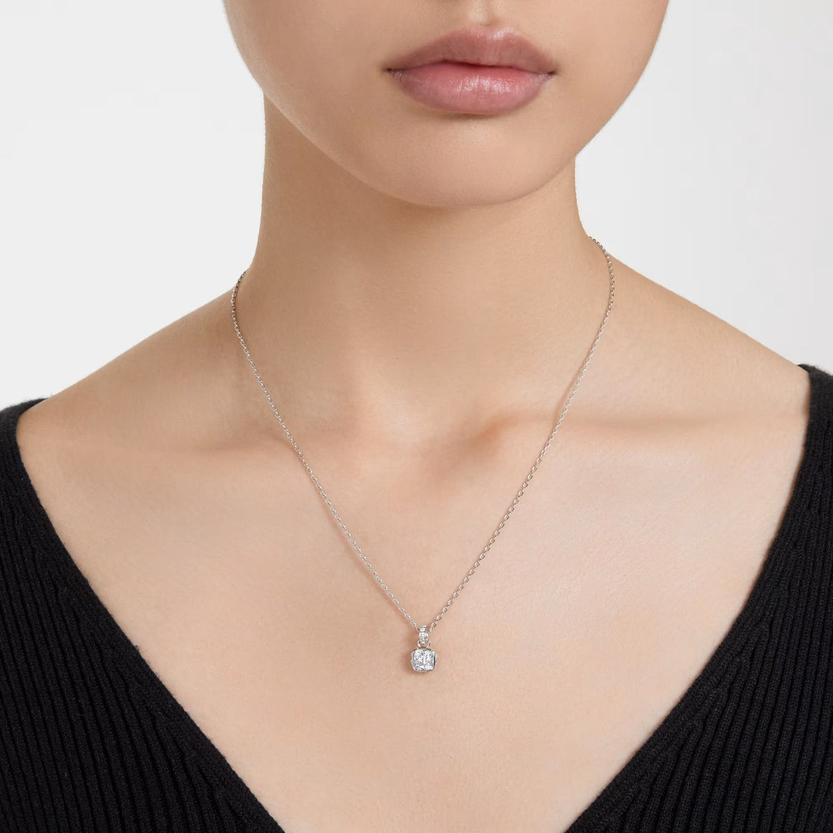Swarovski Kette mit Anhänger Birthstone April Kissenschliff Weiß 5651704