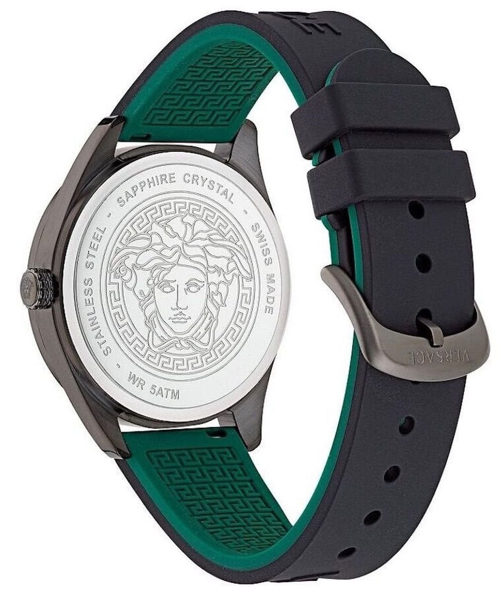Versace Herren Armbanduhr V-VERTICAL schwarz, grün 42 mm VE3H00322