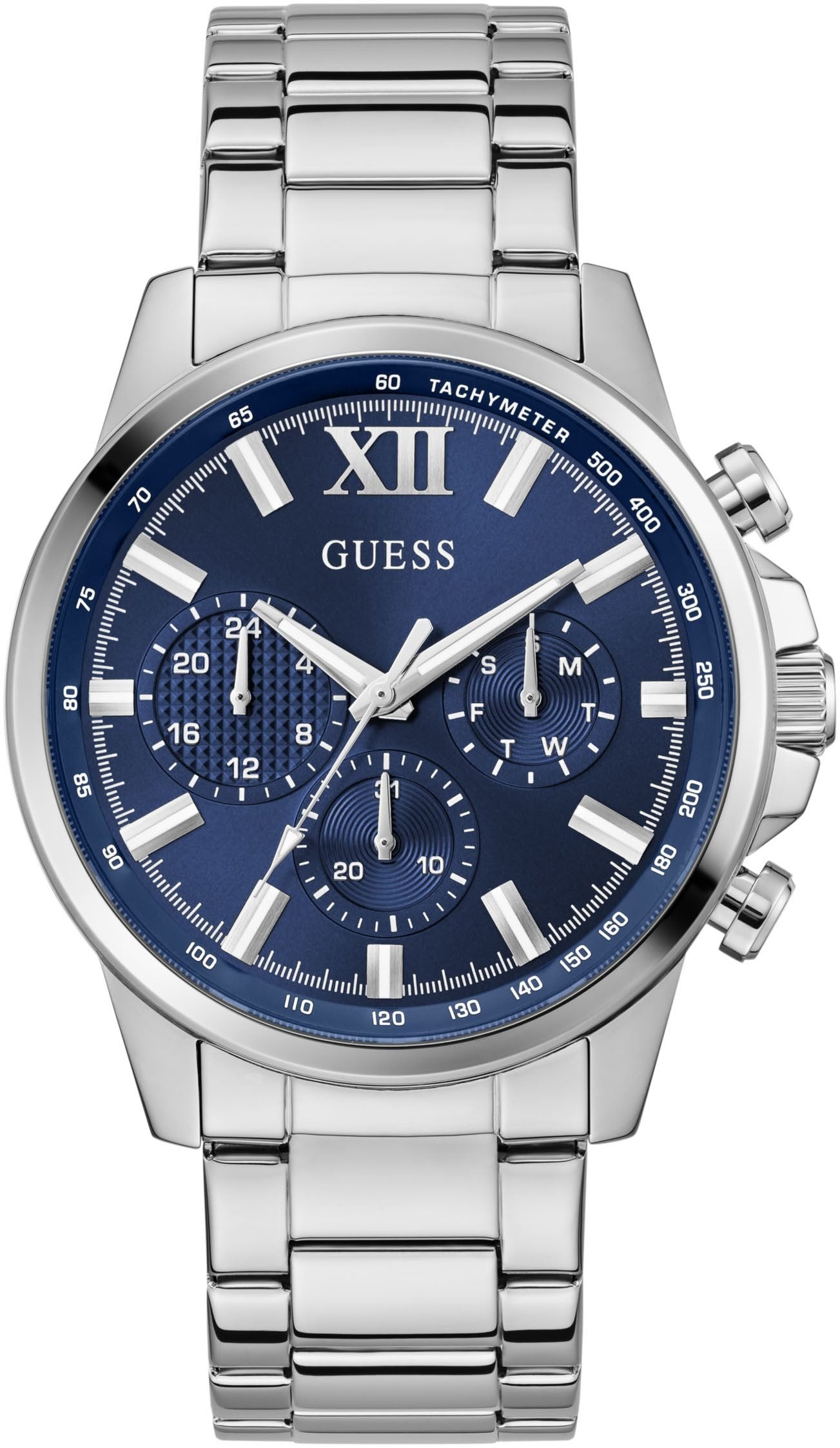 Guess Herren Armbanduhr Silberfarben GD WALKER GW0900G4