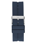 Guess Herren Armbanduhr Multifunktionsuhr Skeleton Leo blau, silber GW0637G1
