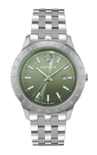 Versace Uhr Herren Univers Silber Grün Edelstahl 43 mm VE2C01225