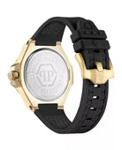 Philipp Plein Damenuhr Lady Royal PWBDA0424 Gold Schwarz 39 mm Silikonarmband