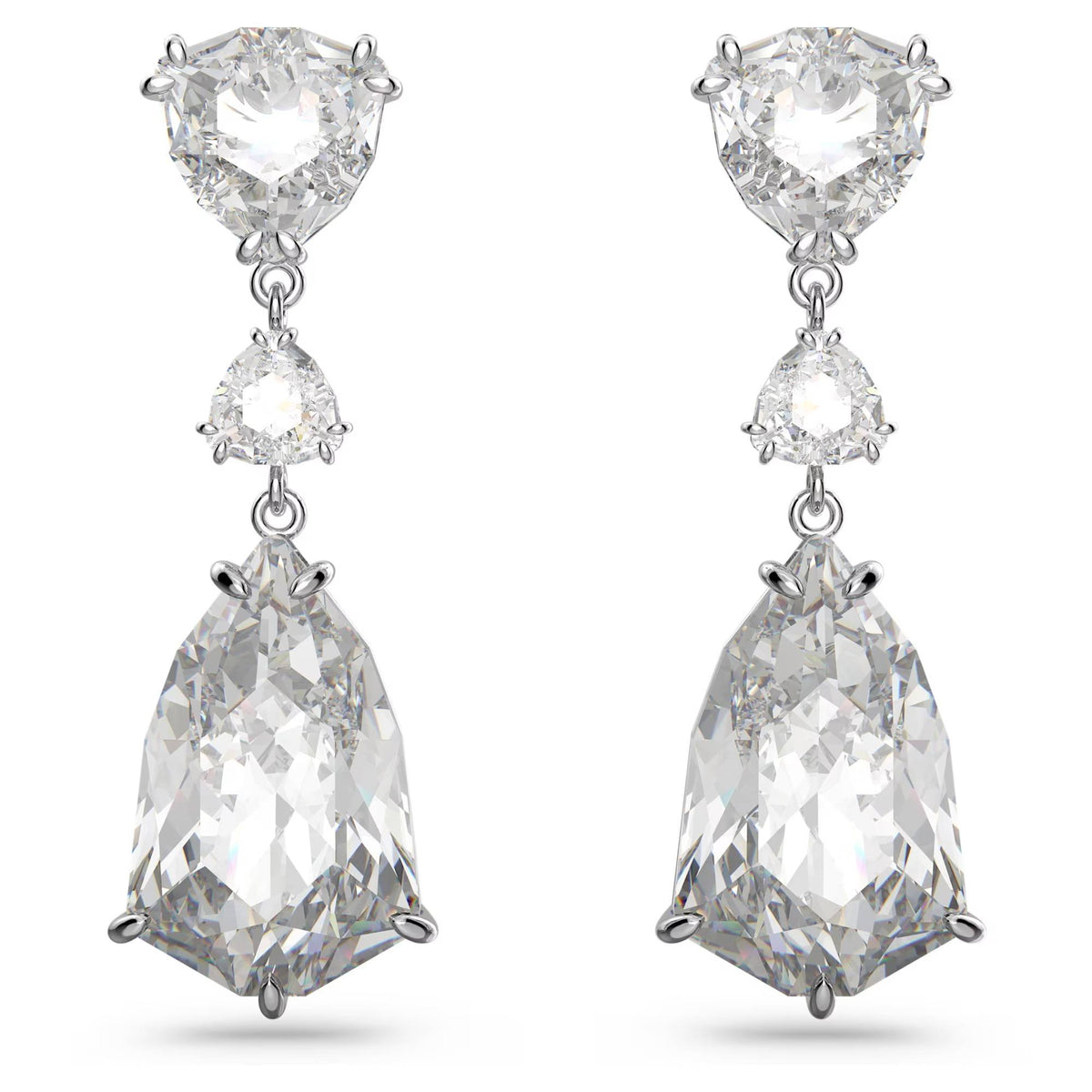 Swarovski Mesmera Drop-Ohrhänger für Damen, Weiß, Rhodiniert, Artikelnummer 5652038