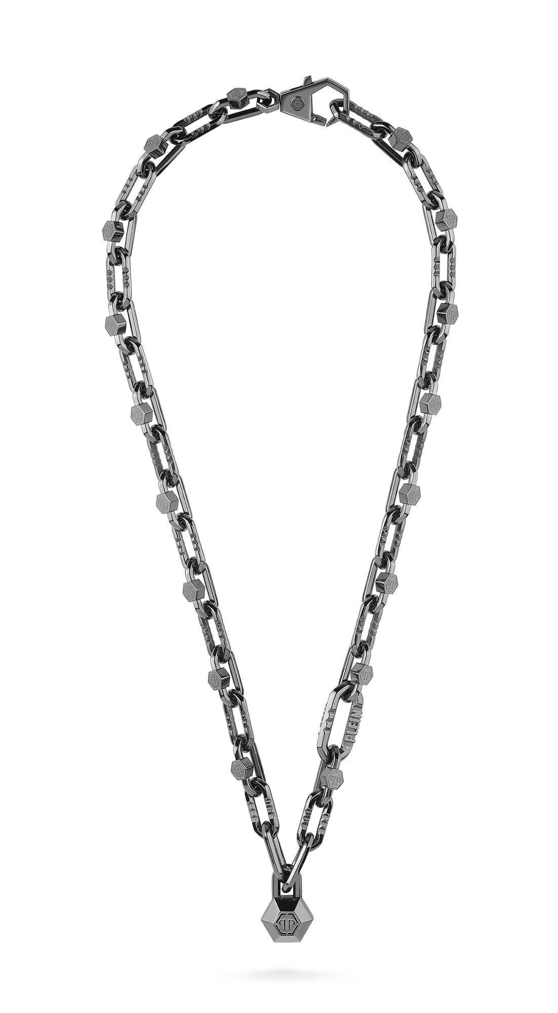 Philipp Plein Halskette Herren Plein Logo Schwarz PJPEA09NU