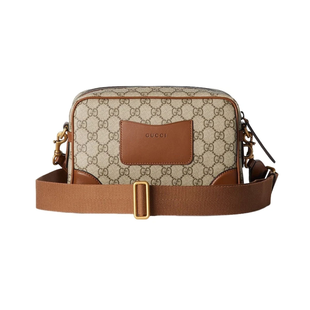 Gucci Umhängetasche Unisex GG Emblem Beige Braun