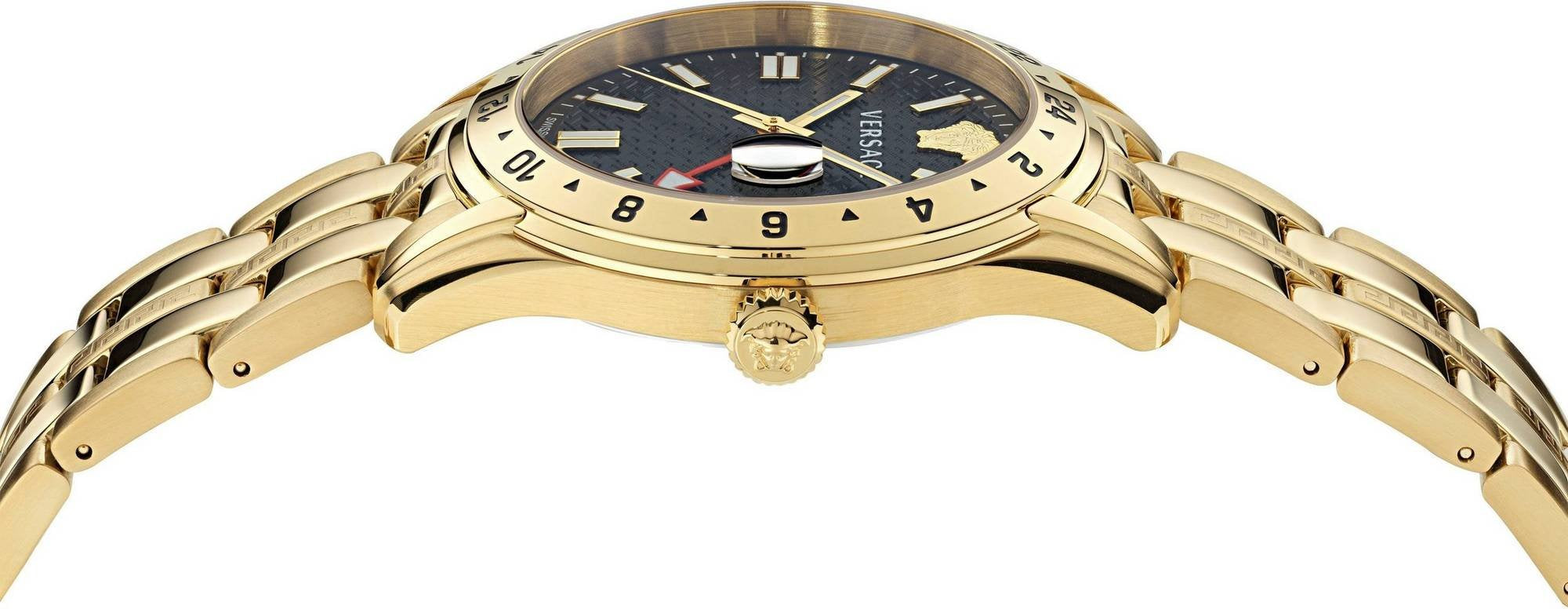 Versace Quarzuhr Greca Time GMT VE7C00723 - Herrenuhr Goldfarben