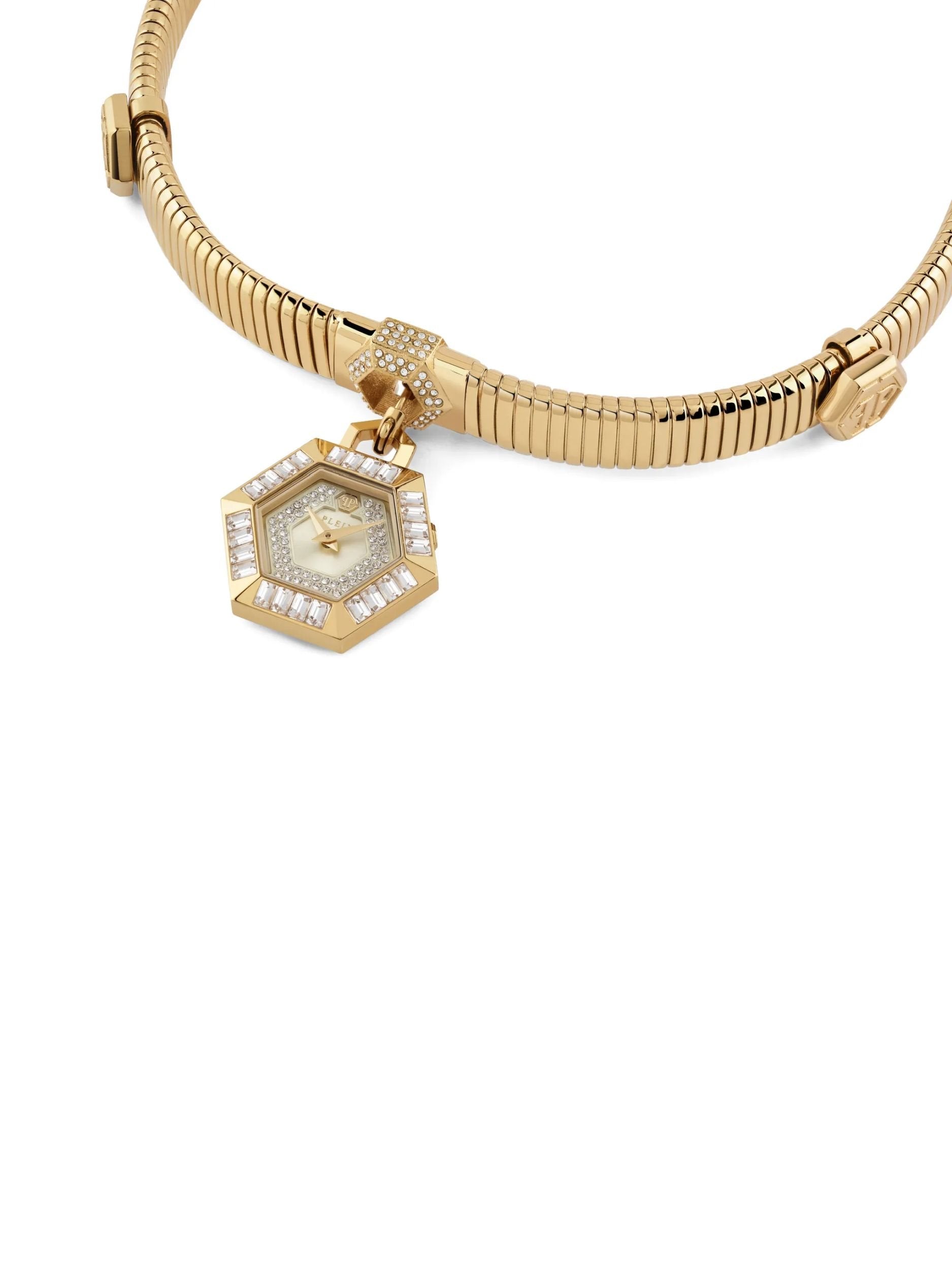 Philipp Plein Schmuck Unisex Hexagon Halskette 27 mm Gold 33947976