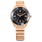 Swarovski Uhr Unisex Dextera 3‑Hand 37 mm Metallarmband Schwarz Roségold‑Plattiert 5641294