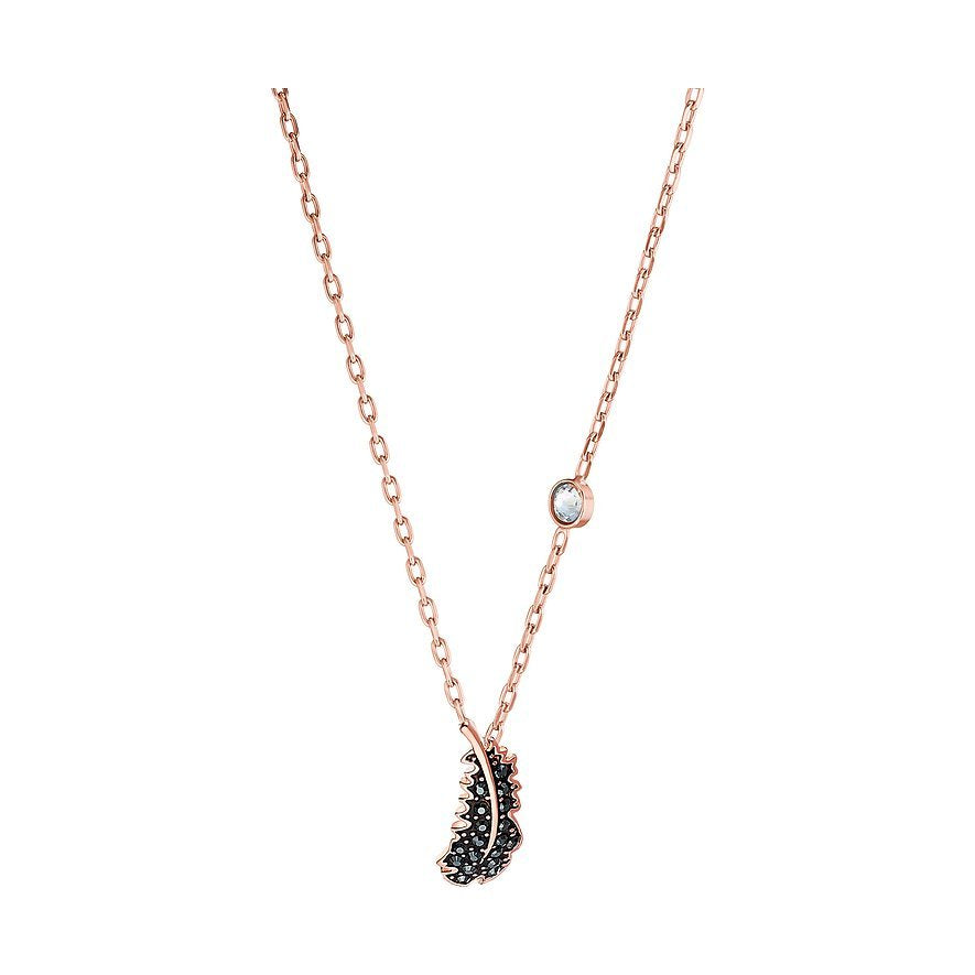 Swarovski Damen Halskette Naughty Feder Schwarz 5495292