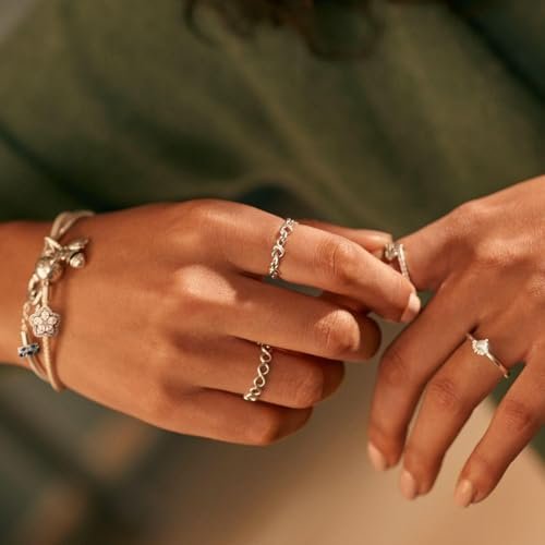 PANDORA Knotenherzen Ring aus Sterling-Silber aus der PANDORA Moments Kollektion, Größe: 52, 198018-52