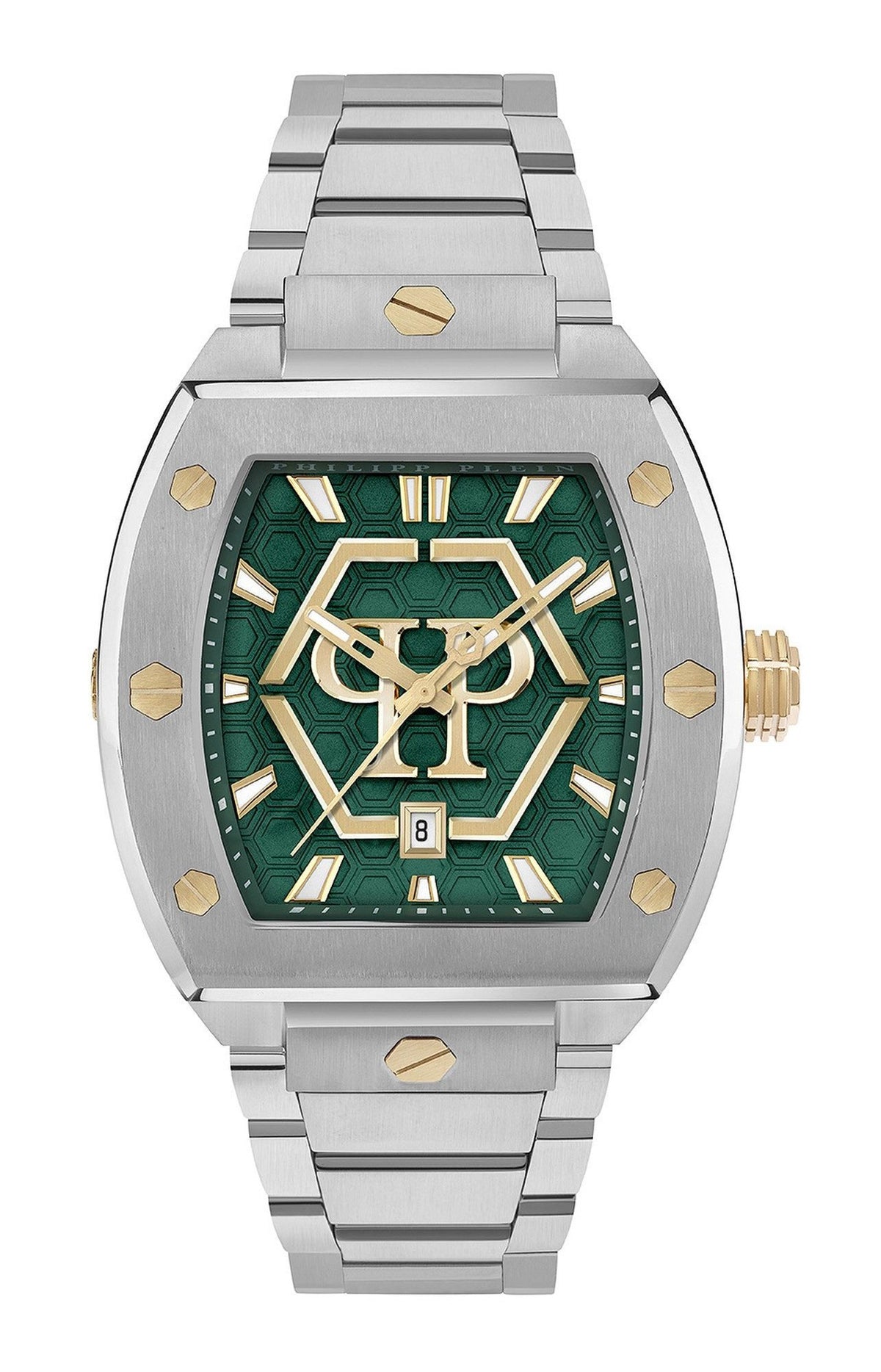 Philipp Plein Herrenuhr The Hexagon Phantom Grün Stahl PWPUA0825