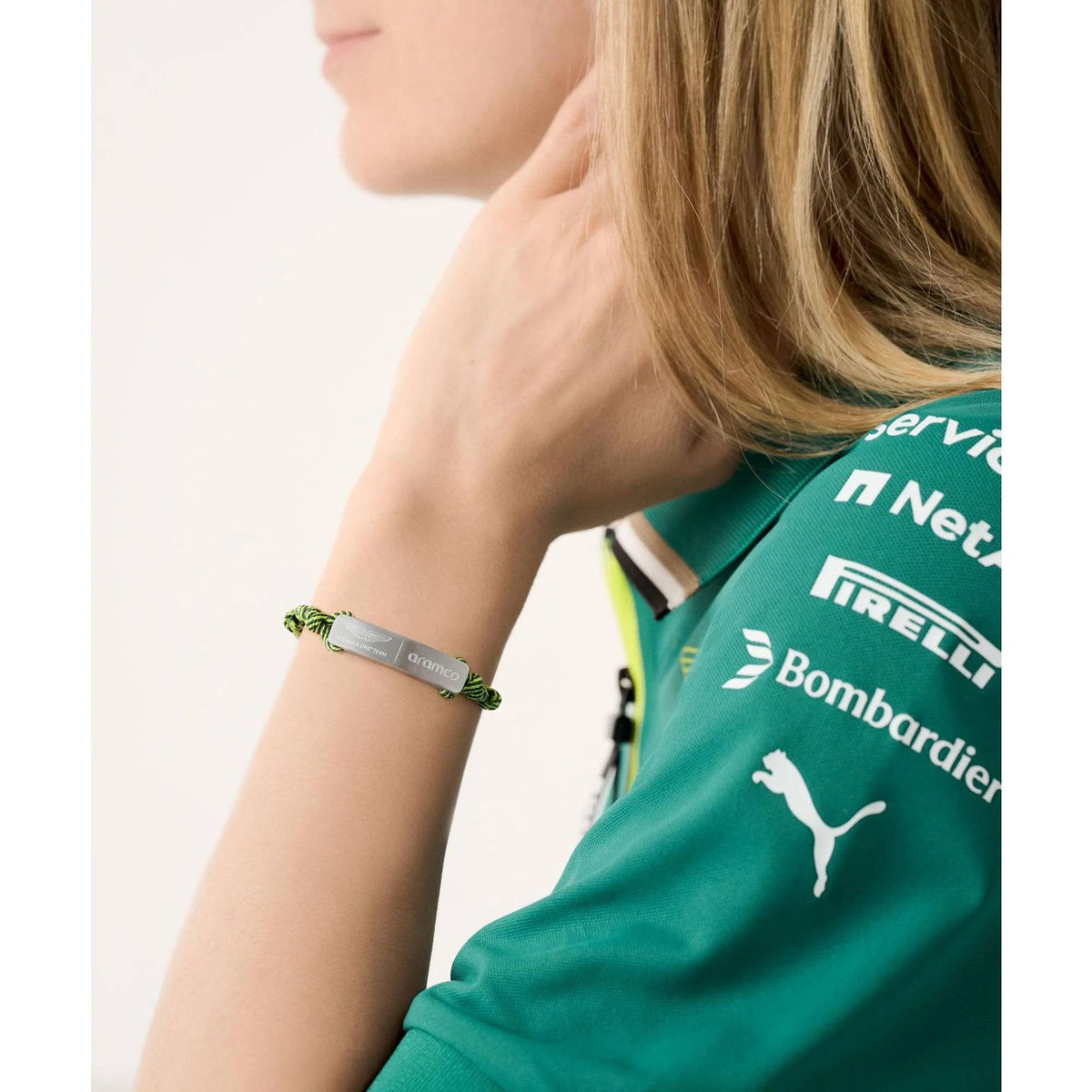 Aston Martin Herren‑Armband AM FORMULA 1 Grün/Silber MJFHF5BU2