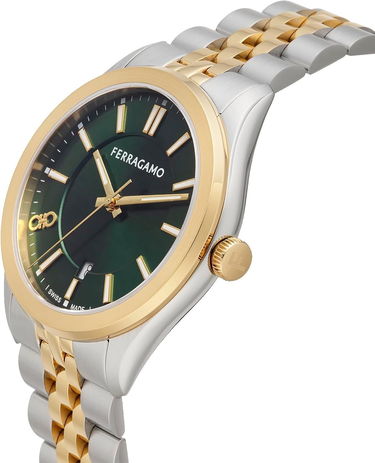 Salvatore Ferragamo Herrenuhr New Gent Zweifarbig Grün 42 mm SFU500423