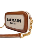 Balmain Schultertasche Damen Logo Natur Braun FN6BB720TCFN_GEM