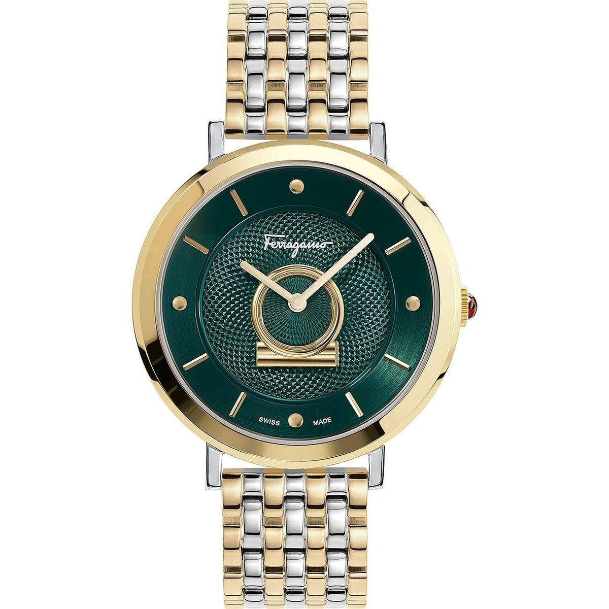 Salvatore Ferragamo Damenuhr Minuetto Quarz Bicolor Grün 36 mm SF8200920