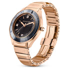 Swarovski Uhr Unisex Dextera 3‑Hand 37 mm Metallarmband Schwarz Roségold‑Plattiert 5641294