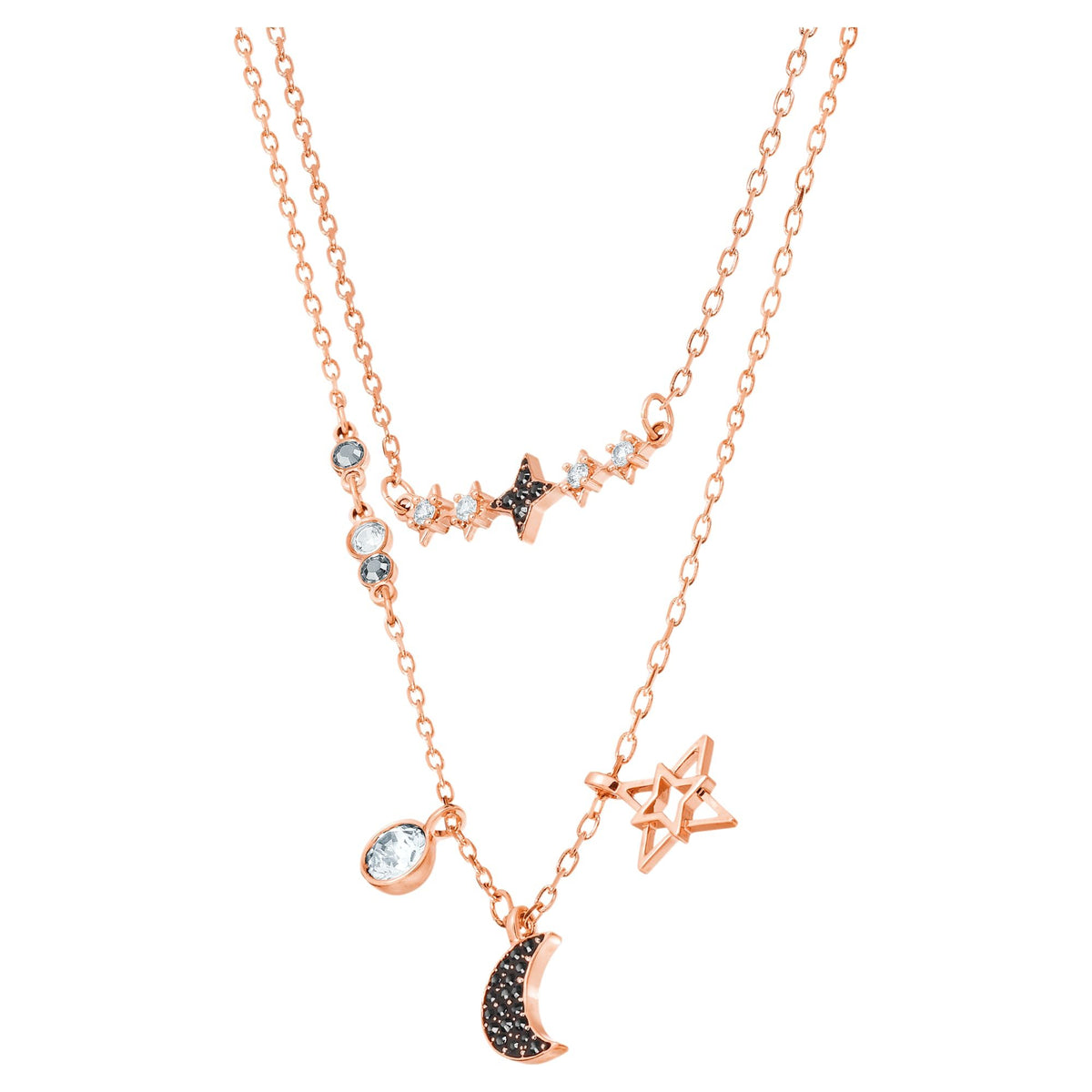 Swarovski Halskette Damen Symbolica Mond und Stern Schwarz 5273290