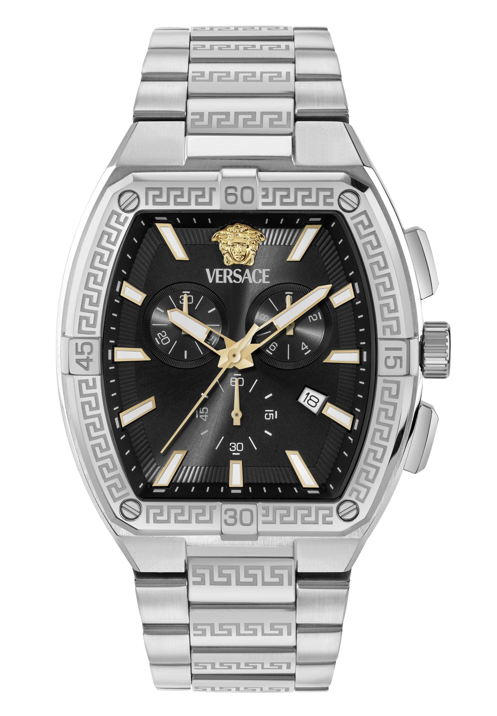 Versace Armbanduhr Herren Sporty Greca Silber Schwarz VESP01125