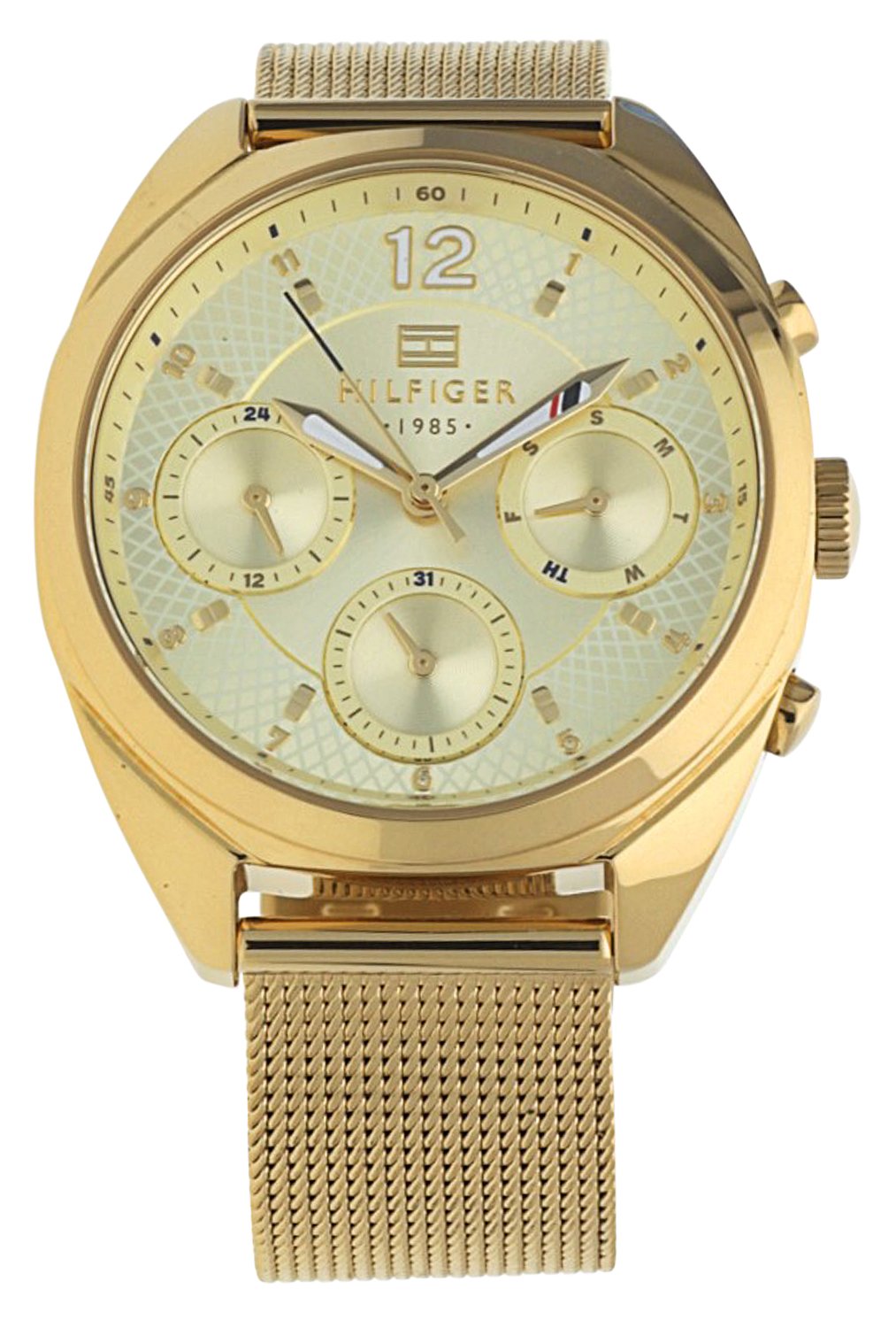 Tommy Hilfiger Damenuhr Multifunktionsuhr Goldfarben Edelstahl Milanaise-Band  TH 1781488 UHR AIR