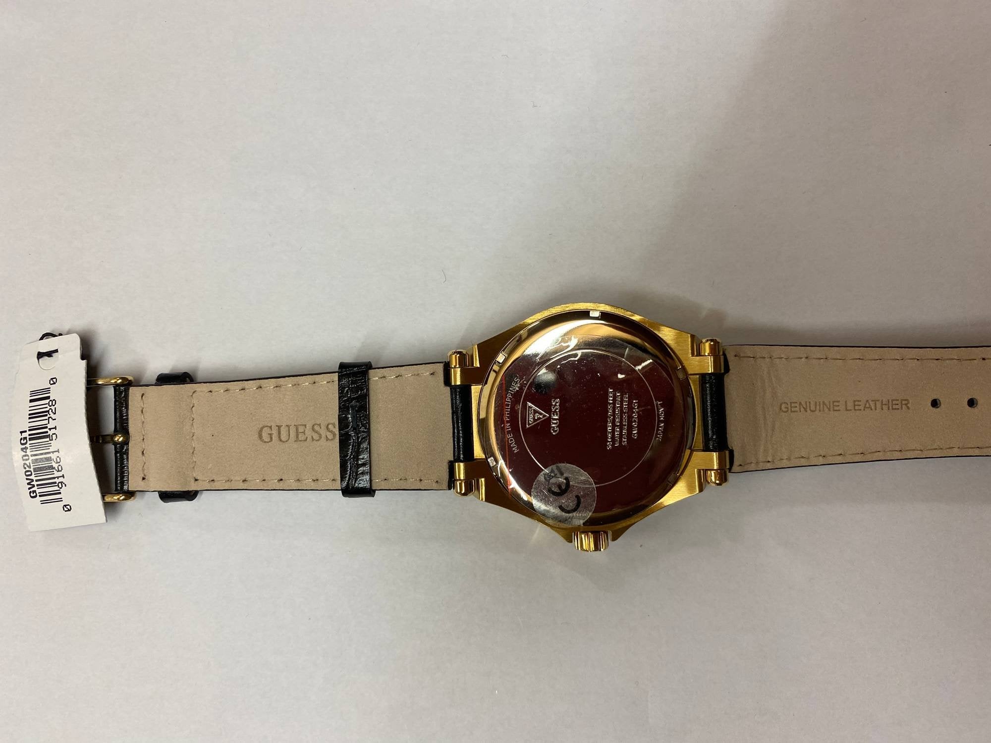 Guess Herren Uhr Edelstahl Farbe Gold Amband Leder/silikon GW0204G1