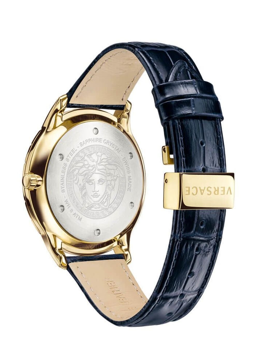 Versace Herren Armbanduhr UNIVERS GMT blau, gold 43 mm VEBK00318