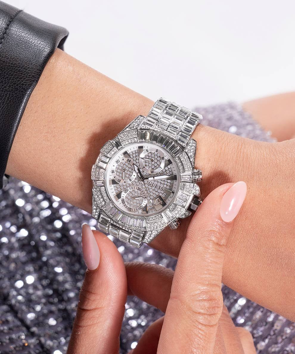 Guess Damen Multifunktionsuhr ICONIC 40th Anniversary Limited Edition Silber GW0812L1