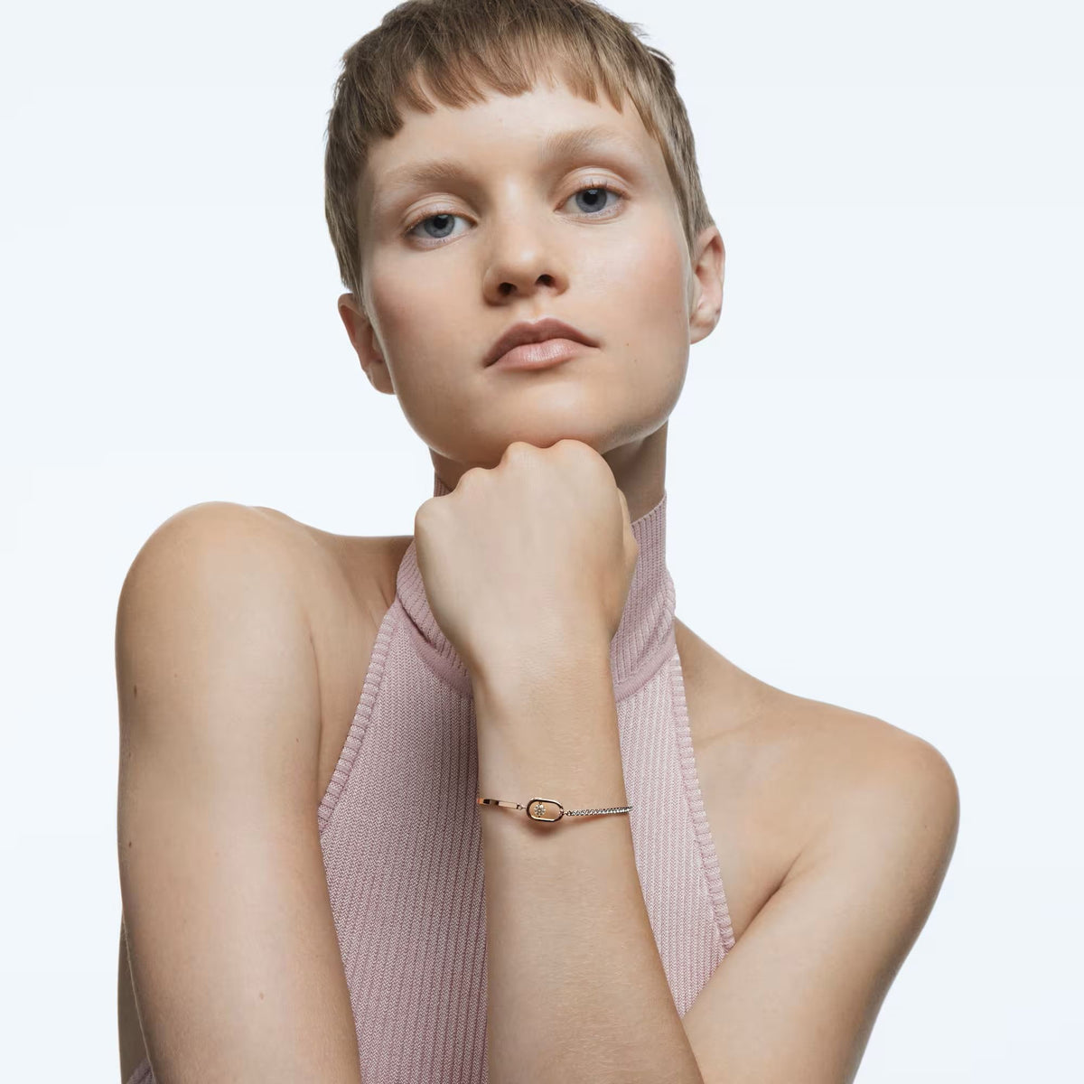 Swarovski Damen Armband Una Rundschliff Rot Roségold 5620553