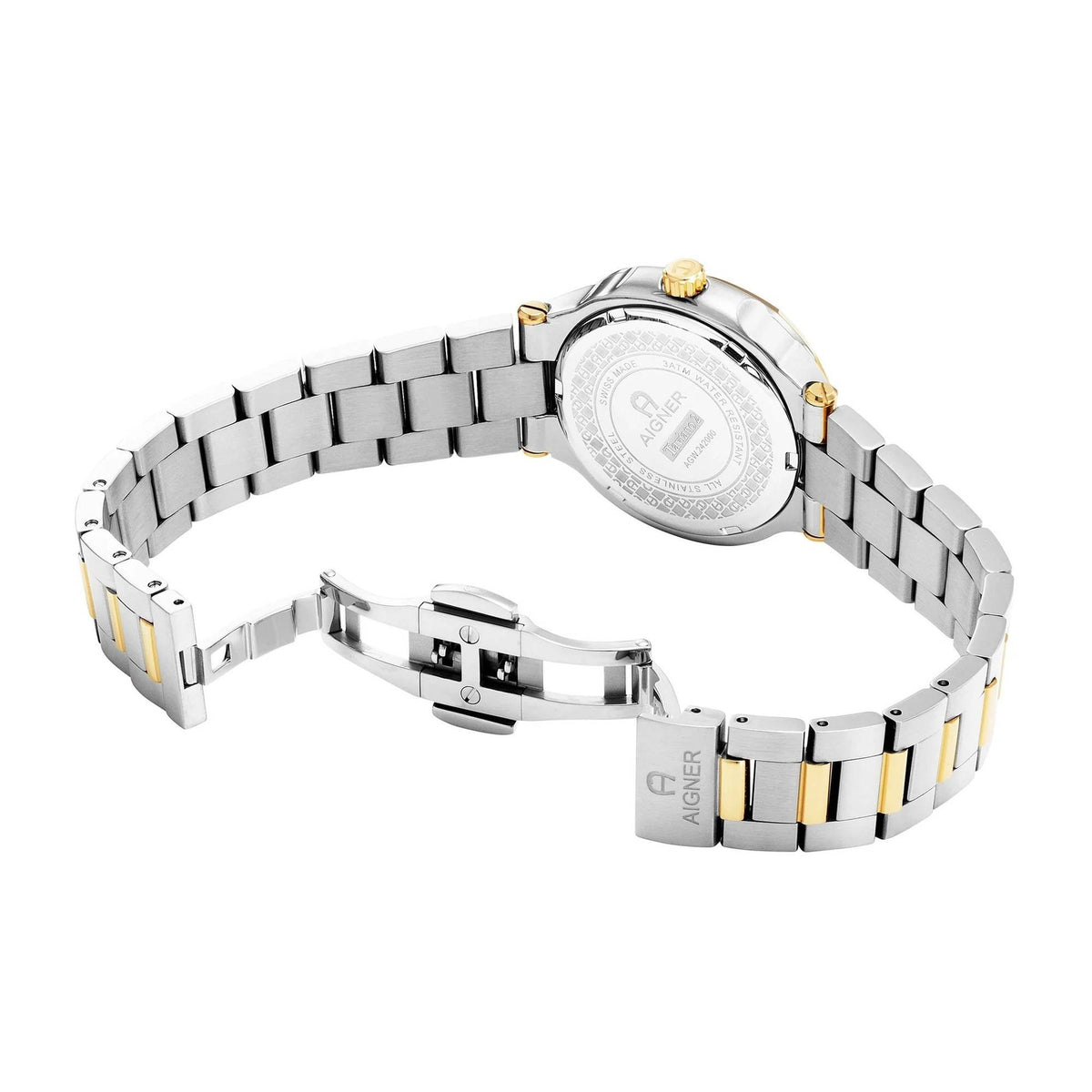 Aigner Damenuhr Taviano 2 Silber Gold Grün AGW.242002