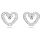 Swarovski Damen Ohrclips Una Herz Weiß, Rhodiniert 5626172