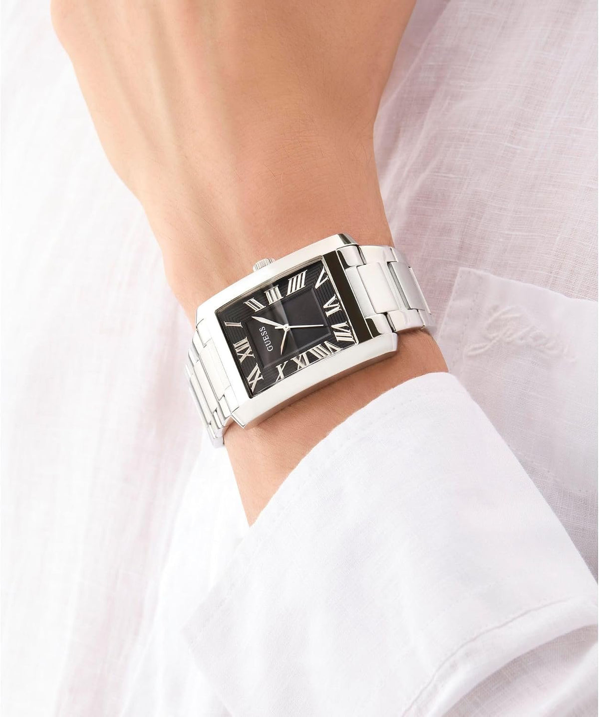 Guess Armbanduhr Herren Clyde Analog Silber GW0896G1