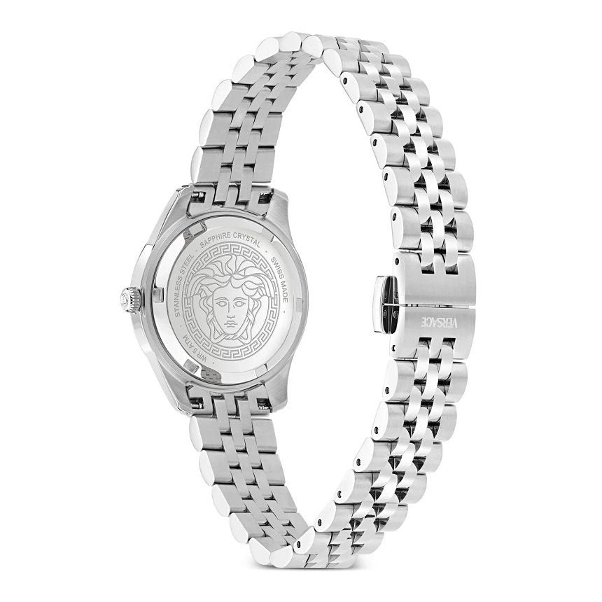 Versace Armbanduhr Damen Greca Time Lady Petite Blau Silber VE9CA0124