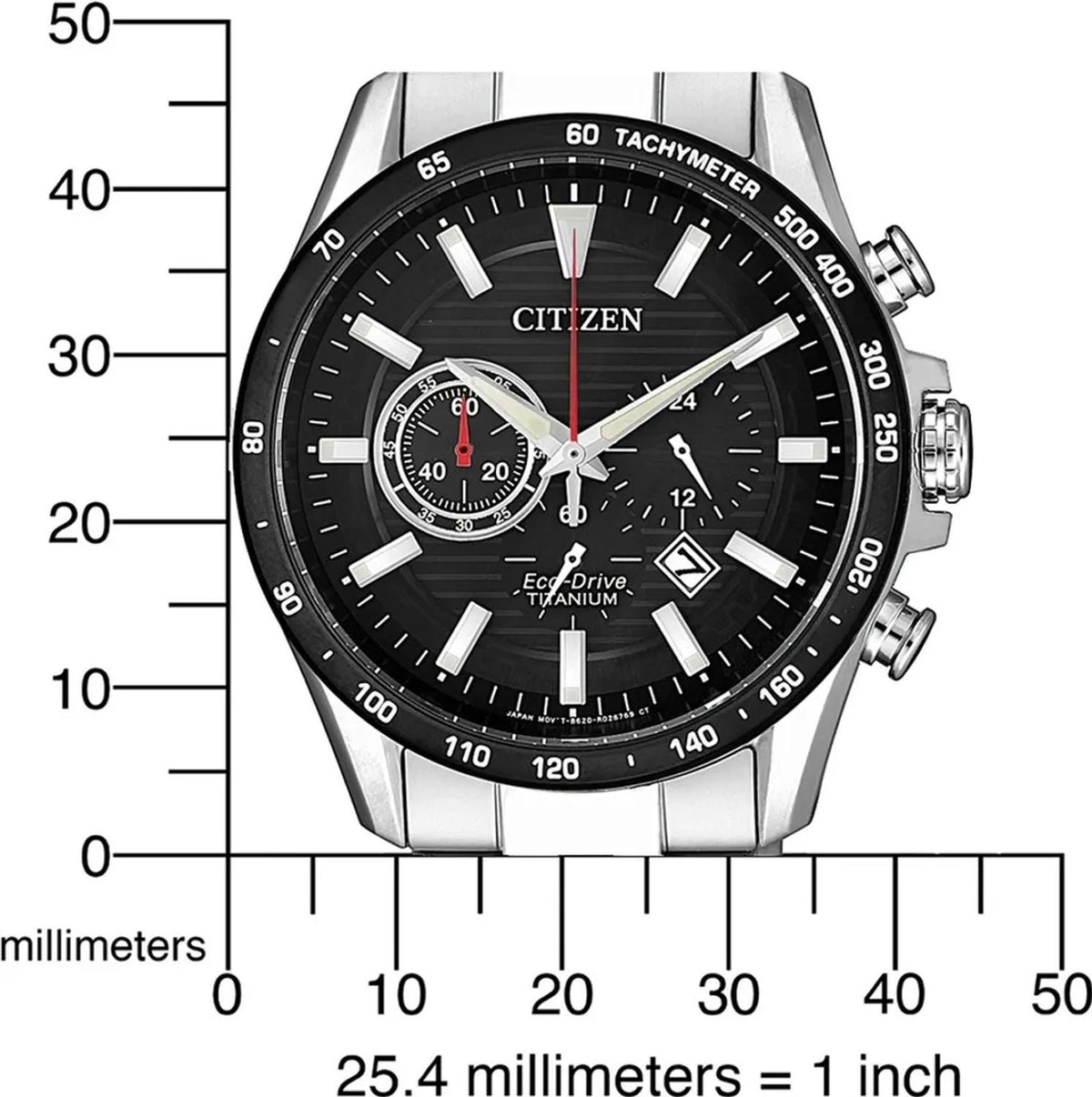 Citizen Armbanduhr Herren Super Titanium Chronograph Schwarz Silber CA4444-82E