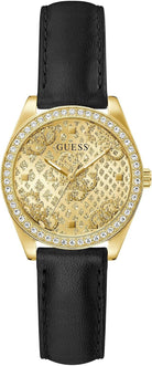 Guess Analoguhr Damen Black Gold Tone Analog Watch Gold/Schwarz GW0989L2