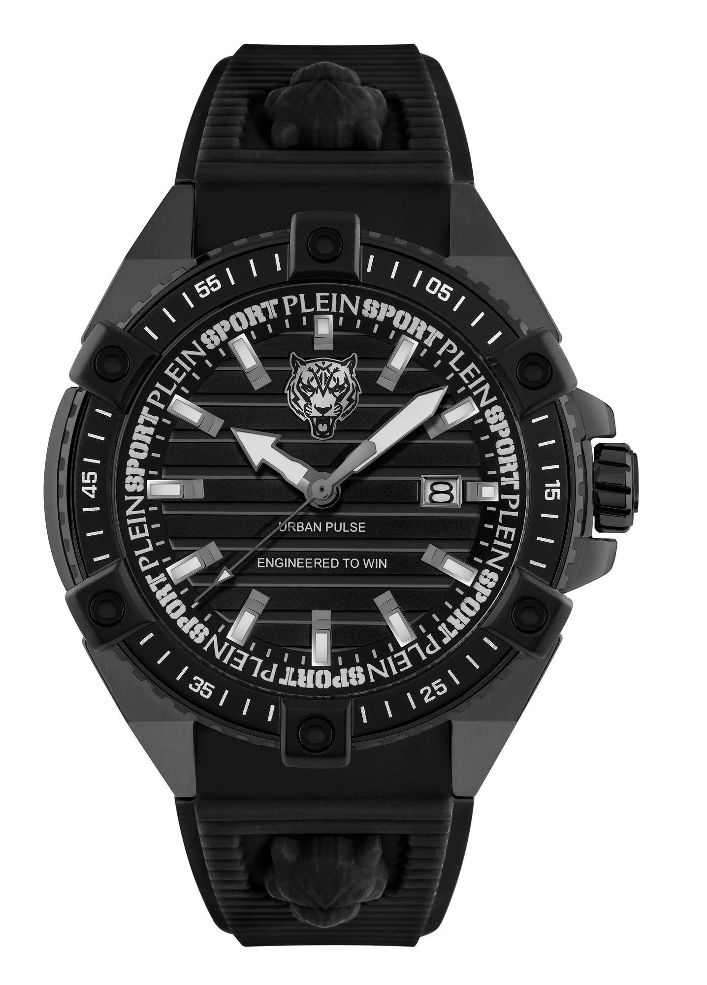 Philipp Plein Uhr Herren Urban Pulse PSFDA0324 Schwarz / IP‑Black / Silikon