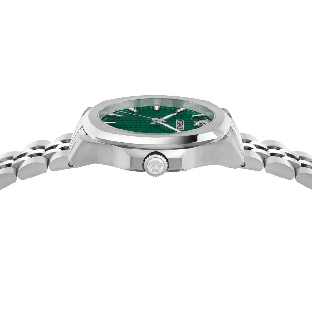 Versace Herren Armbanduhr Luxury Silber/Grün VEKKA0425