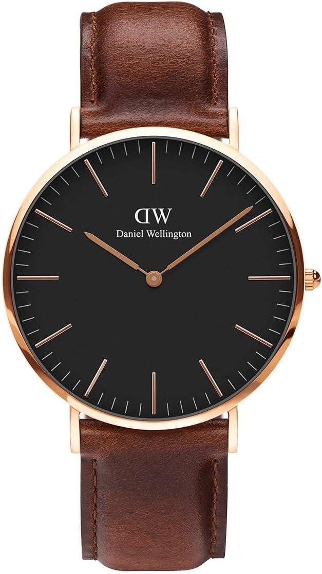 Daniel Wellington Analoguhr Unisex Classic St Mawes Roségoldfarben Schwarz DW00100124