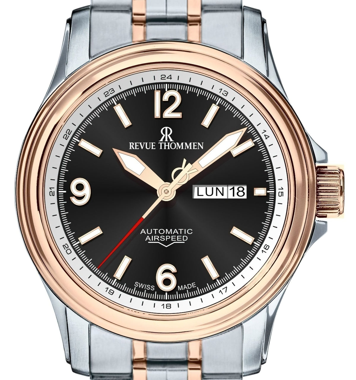Revue Thommen Automatik Herren Armbanduhr XLarge 16040.2457 Bicolor