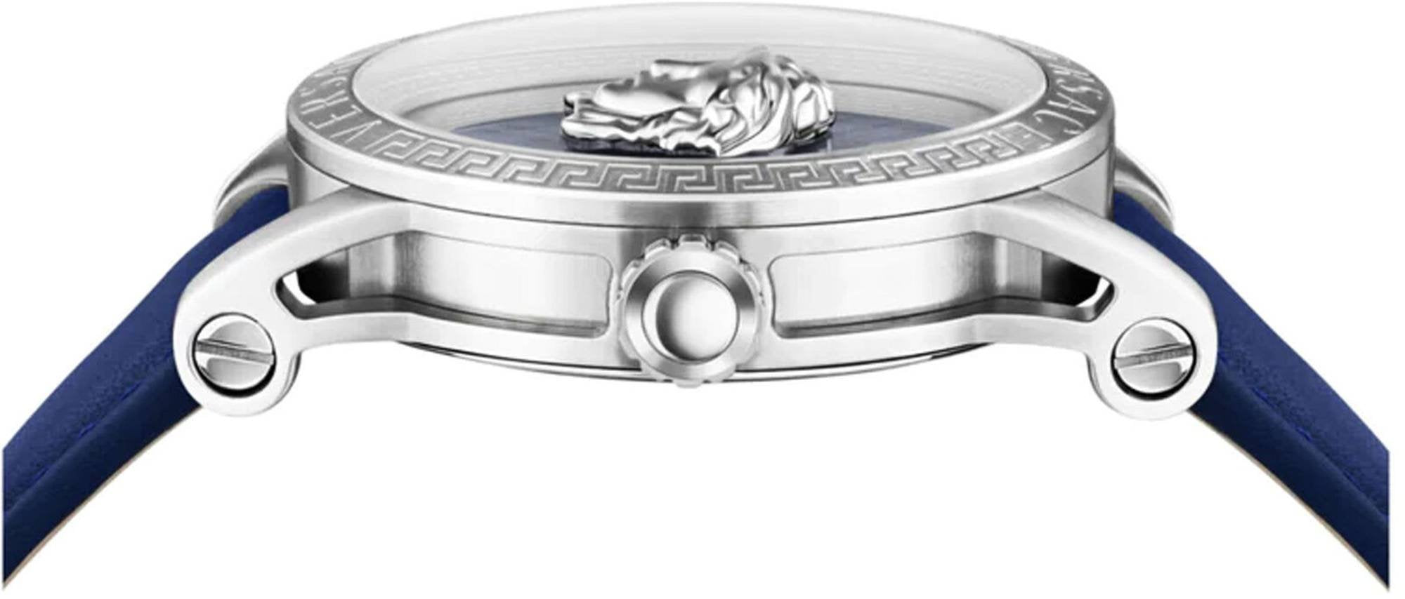 Versace Herren Armbanduhr V-CODE RESTYLING Palazzo blau, silber 43 mm VESN00122