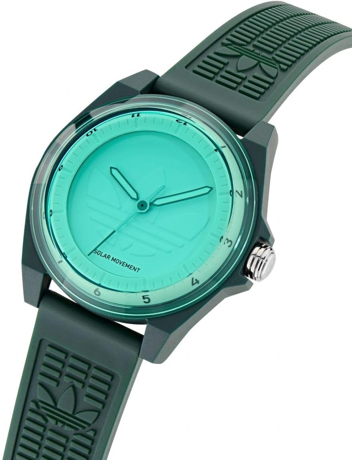 adidas Project Four SOLAR Unisex Armbanduhr, Solar-Dreizeigerwerk Analog, Kunststoff, 41 mm, Kunststoffarmband, Grün, 5 bar, Zifferblattfarbe: Grün, AOST25527