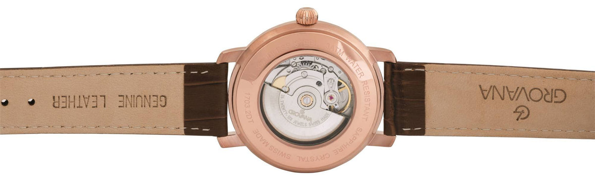 Grovana Armbanduhr Herrenuhr St. Andrews Fairway Roségold Weiß Braun 1703.2568