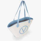 Mario Valentino Handbags Damen Handtasche Covent naturale blu VBS7QO01H79