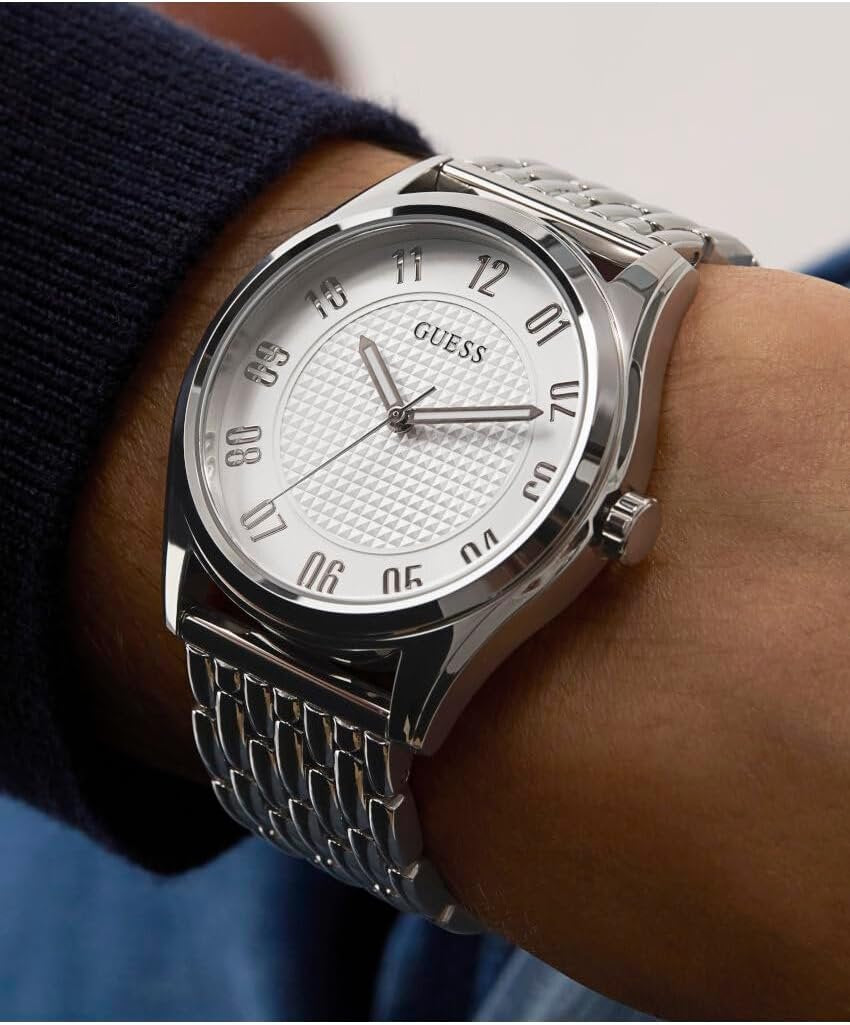 Guess Armbanduhr Herren Tate Analog Silber GW0895G1