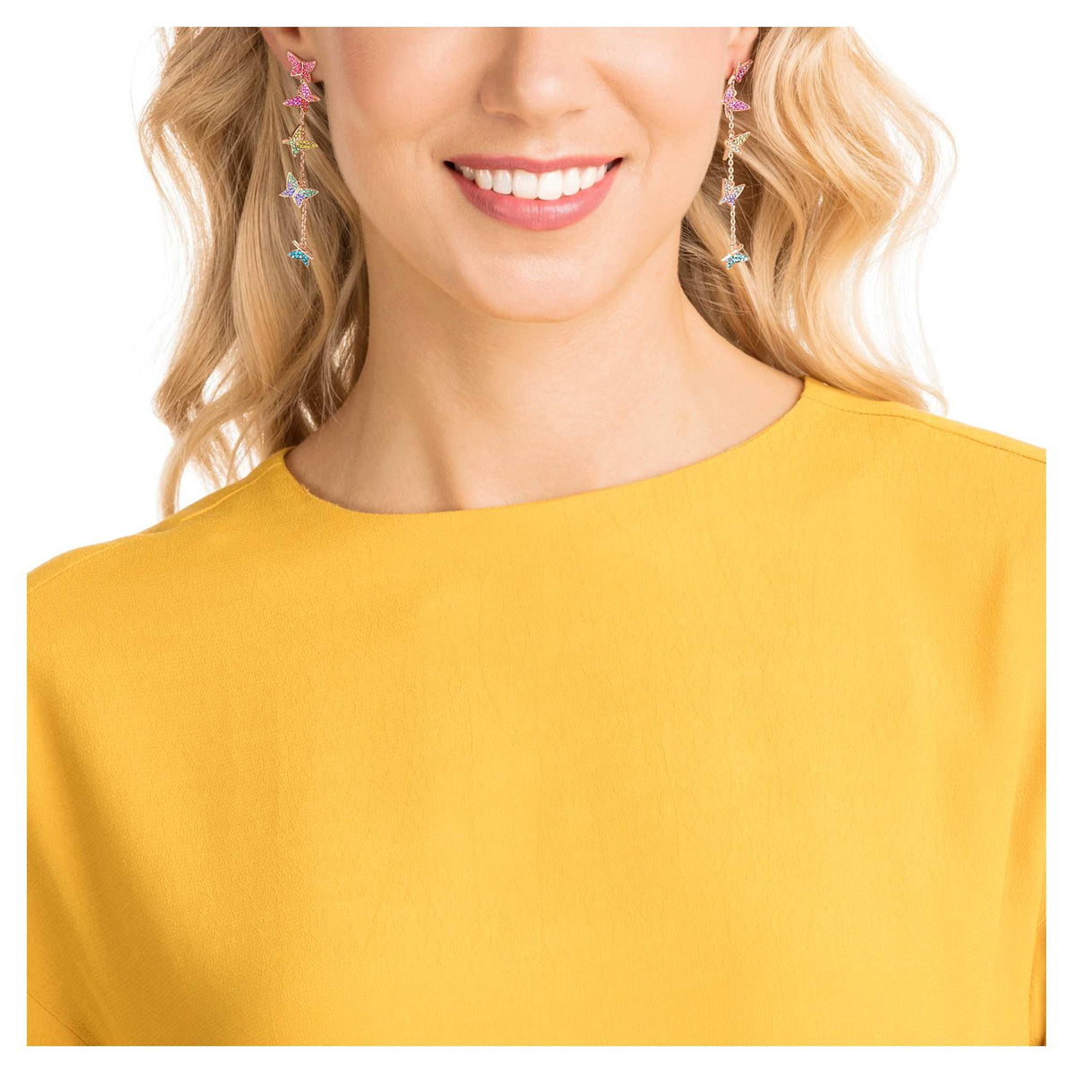 Swarovski Ohrringe Damen Lilia Schmetterling Mehrfarbig Roségoldfarben 5378693