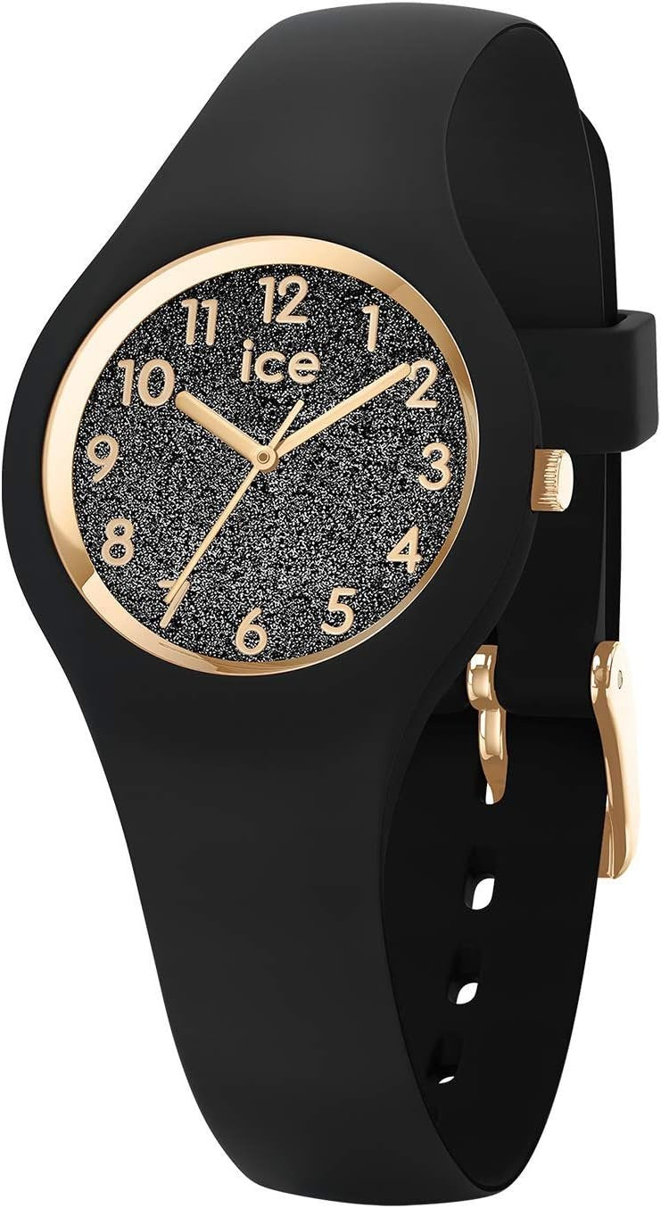 Ice-Watch - ICE glitter Black Numbers - Schwarze Damenuhr mit Silikonarmband - 015347 (Extra small)