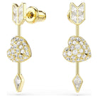 Swarovski Ohrhänger Damen Idyllia Herz mit Pfeil Weiß Goldlegierungsschicht 5737295