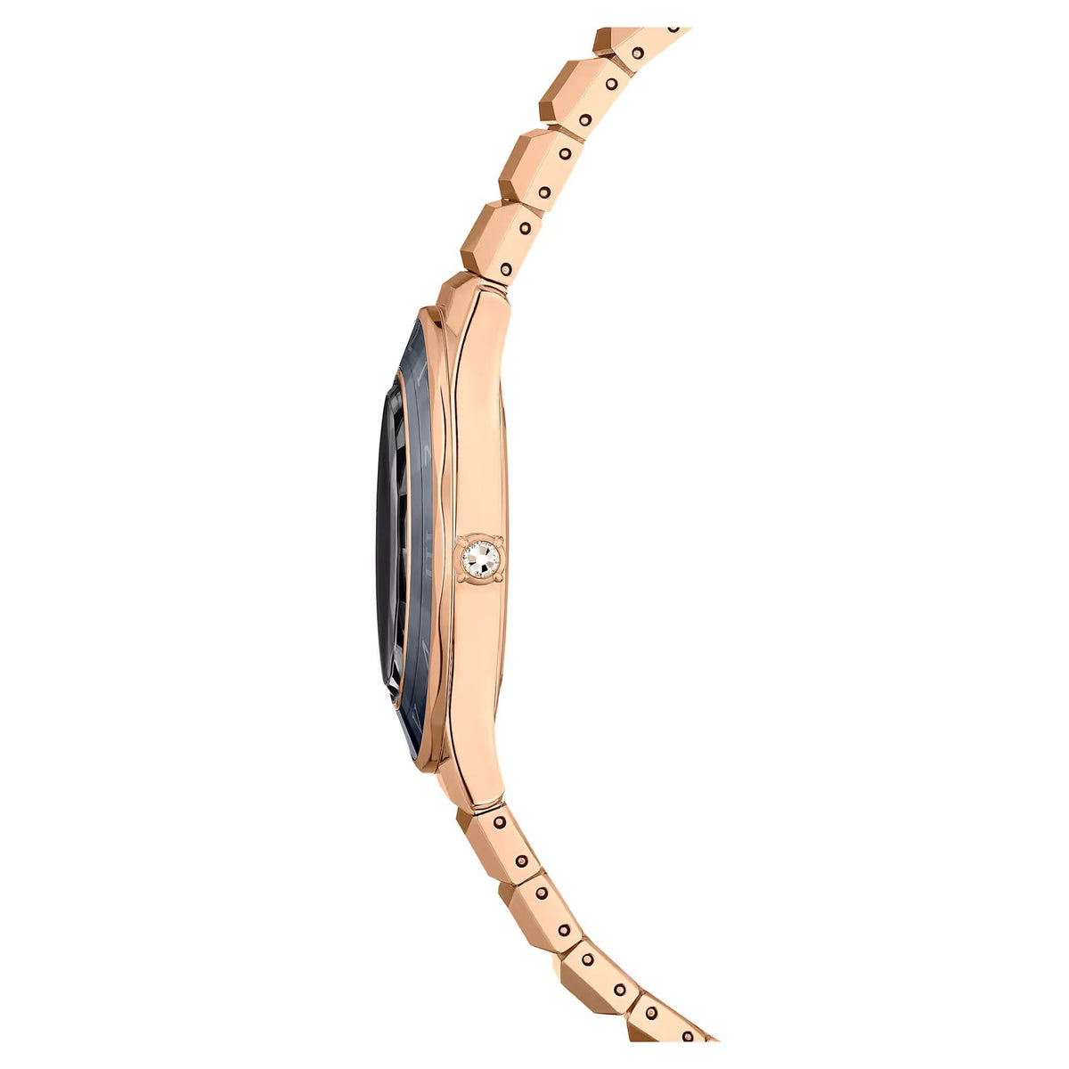 Swarovski Uhr Unisex Dextera 3‑Hand 37 mm Metallarmband Schwarz Roségold‑Plattiert 5641294