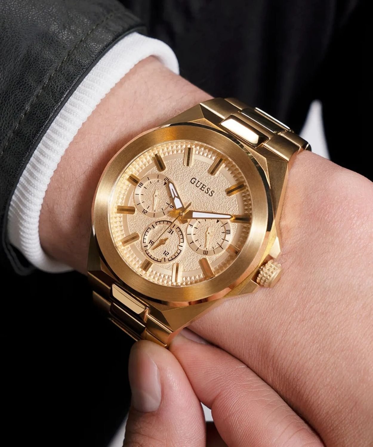Guess Armbanduhr Herren Dashboard Multifunktion Gold GW0798G2