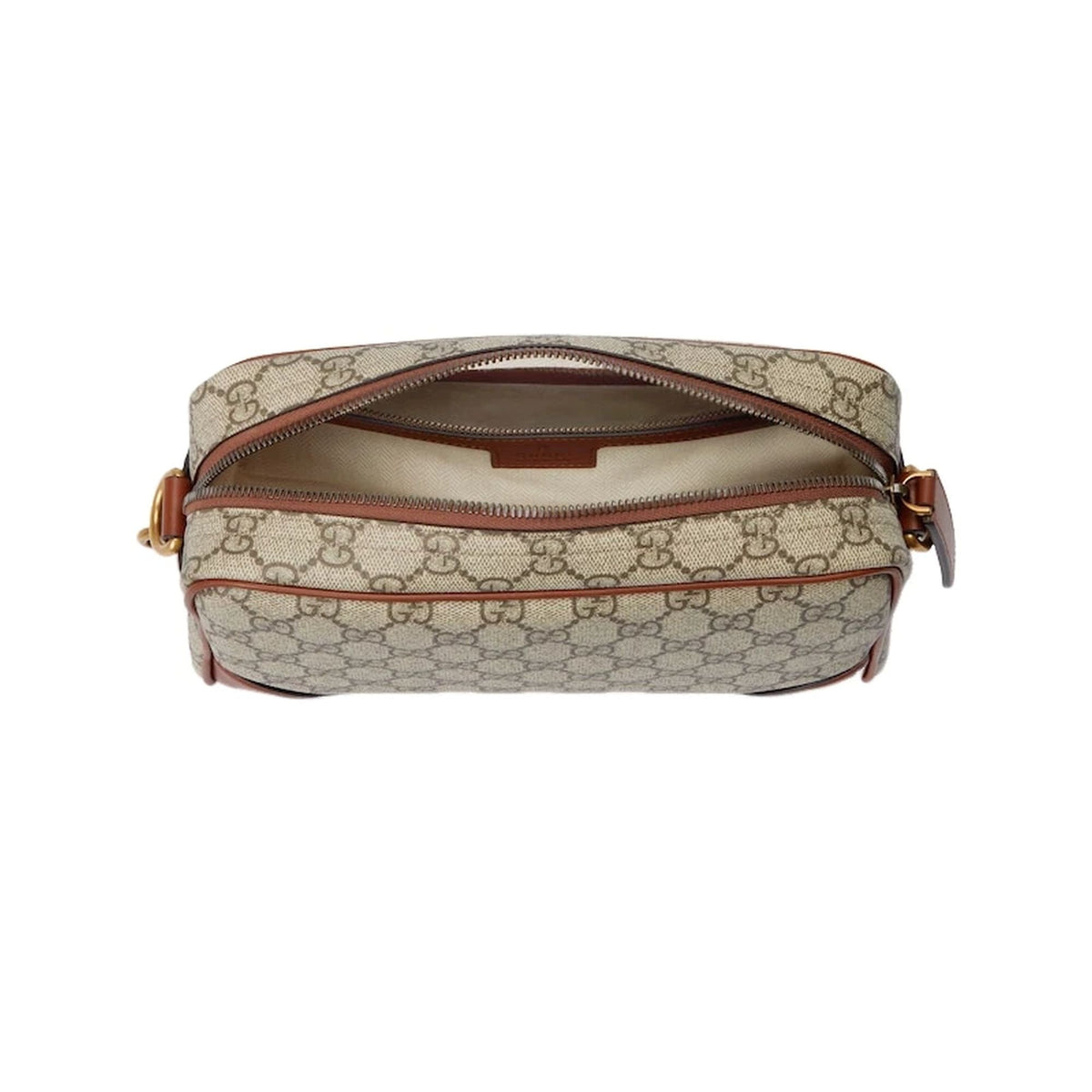 Gucci Umhängetasche Unisex GG Emblem Beige Braun