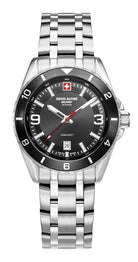 Swiss Alpine Military Herrenuhr für Herren in Silber und Schwarz Sierra 7034.1137