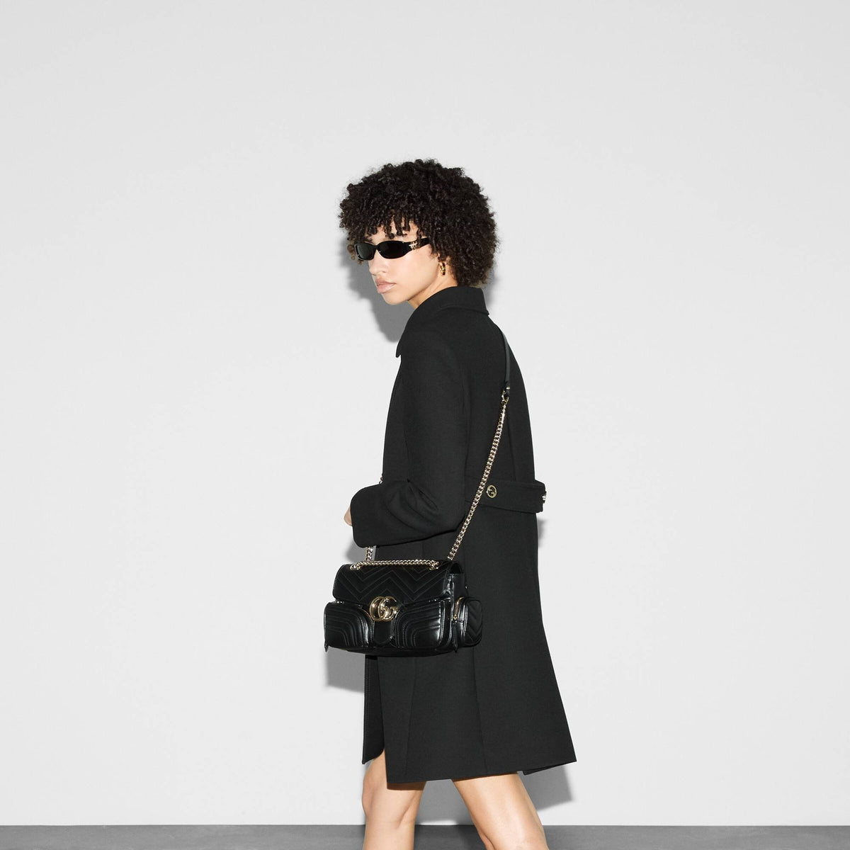 Gucci Schultertasche GG Marmont Multi-Pocket Schwarz 795228AADPJ1000